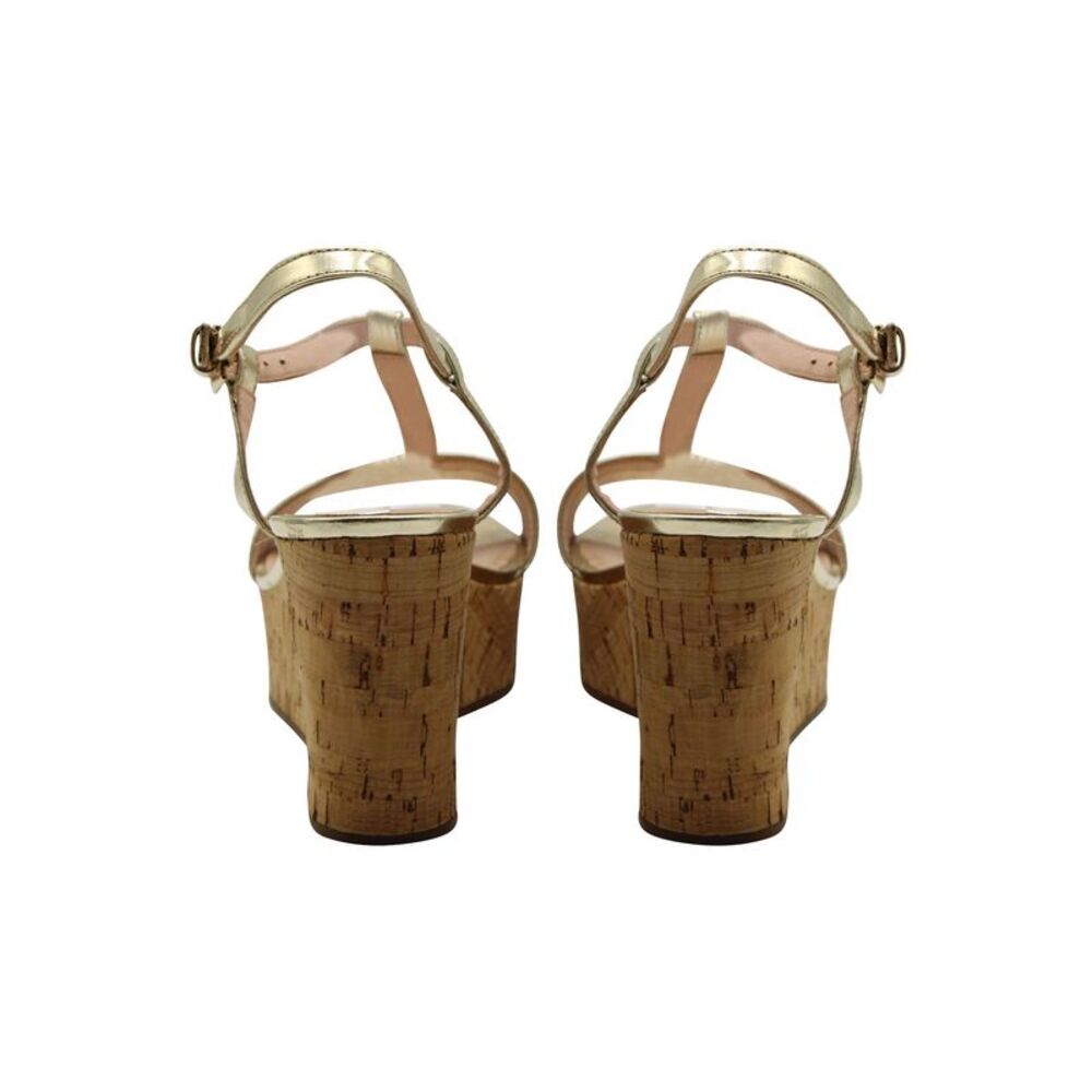 Metallic Gold Wedge Sandals - Picture 4 of 6